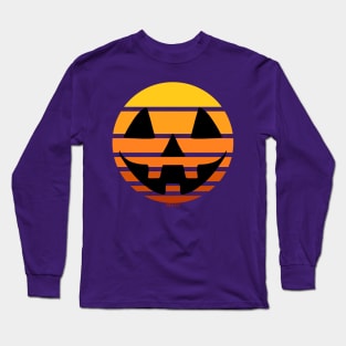 Jack-O-Lantern Retro Sunset Long Sleeve T-Shirt